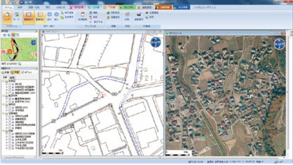 画像：地図情報管理システム画面