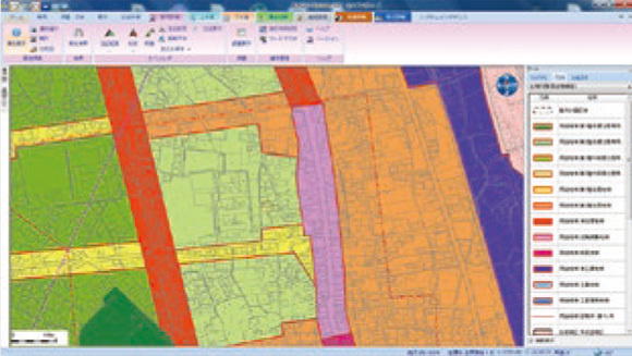 画像：都市情報管理システム画面